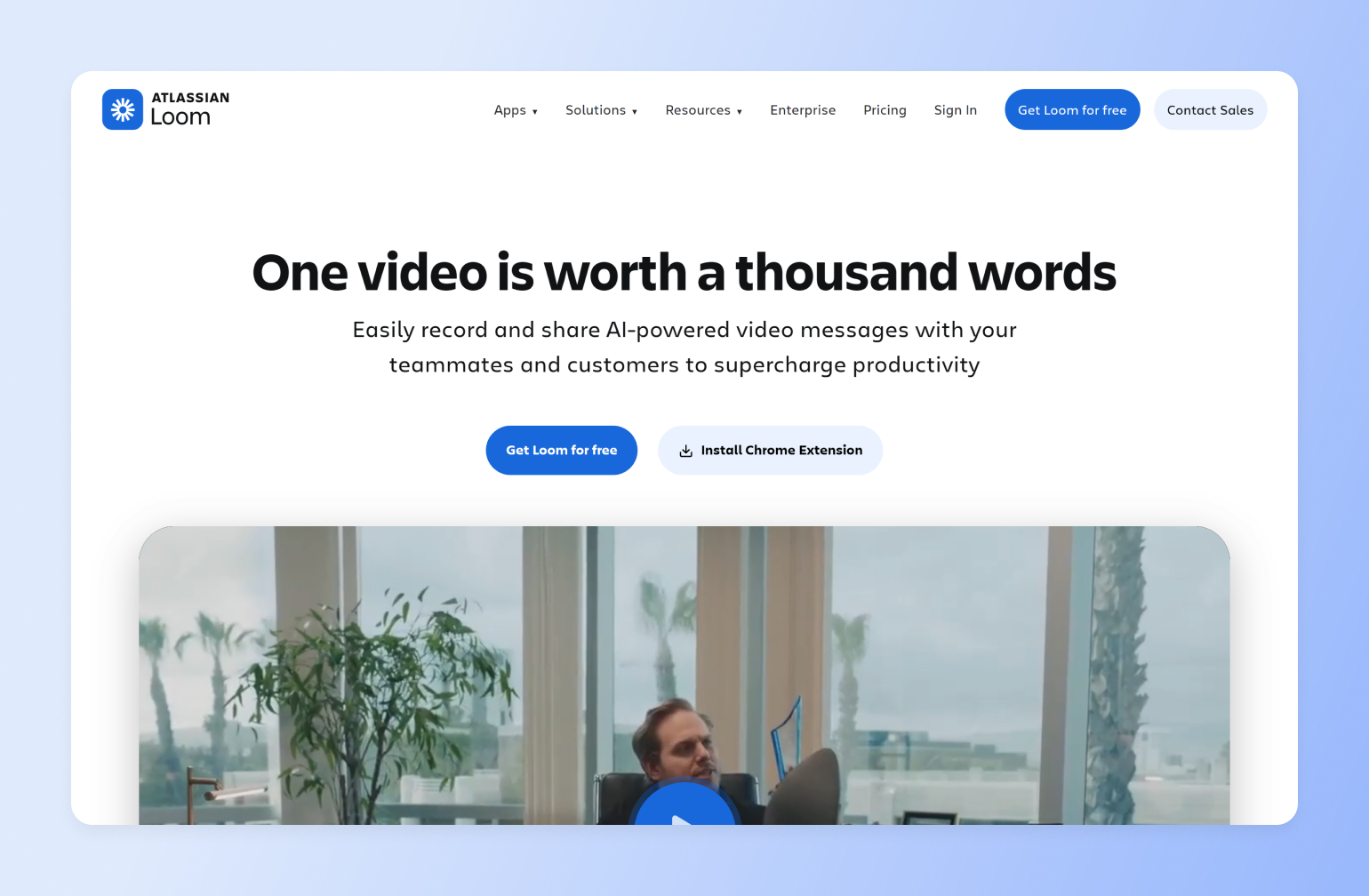 Loom homepage promoting AI video messages, showing how it fits into a modern creator tech stack