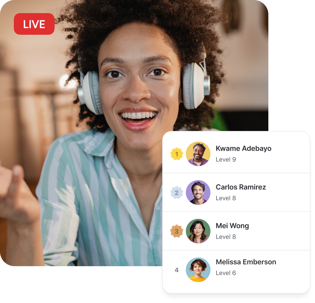 A live Q&A and leaderboard inside a Circle course community