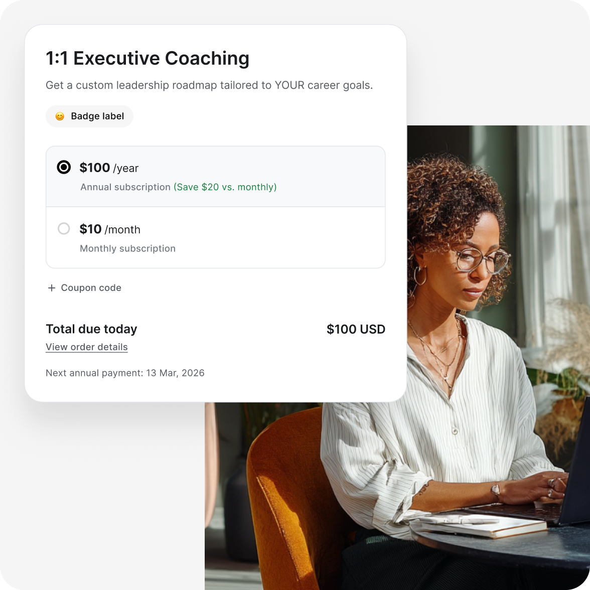 Circle revenue dashboard showing memberships, courses and event sales